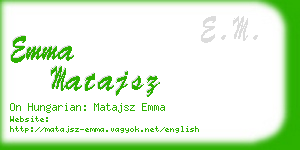 emma matajsz business card